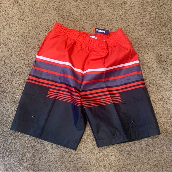 Men's Swim Trunks Red Black M Large XL New - Picture 1 of 4